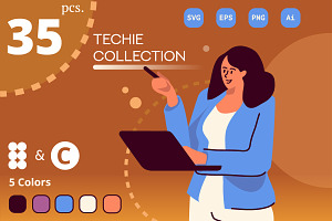 Techie Design Kit Figma Canva