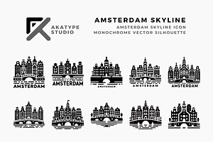 Amsterdam Skyline Icon Vector, an Icon by Akatype Studio