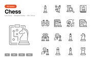 Chess Icon Set, an Outline Icon by Eklip Studio (Thumbnail 1 of 3)