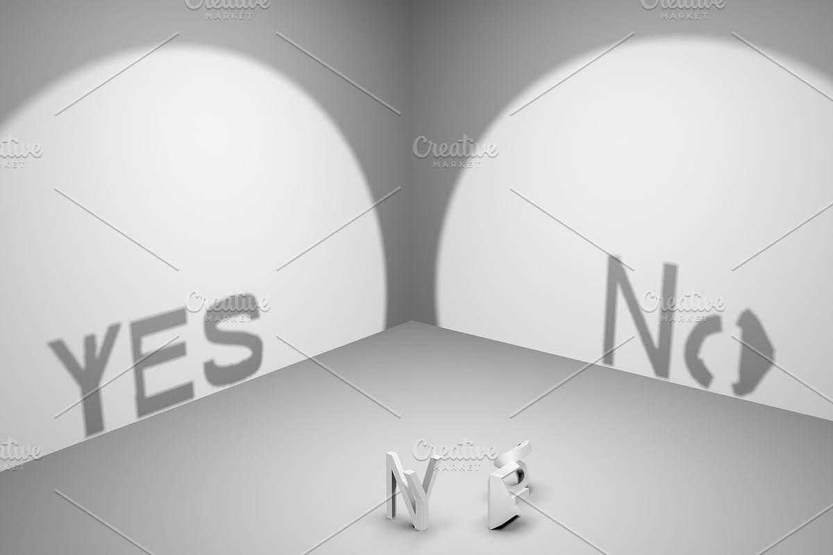 Yes or No text, a Texture Illustration by Artmeesri | Creative Market