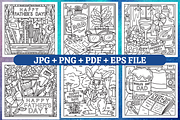 Father's Day Coloring Page Vol-02, a Seasonal Illustration by Coco Bloom (Thumbnail 2 of 4)