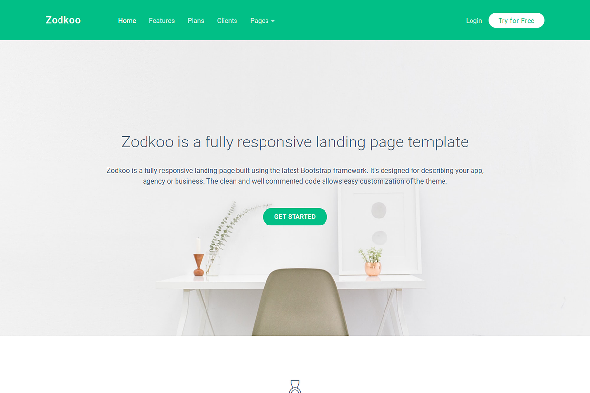 Zodkoo - Multipurpose Landing Page, a Bootstrap Template by Coderthemes (Photo 2 of 5)