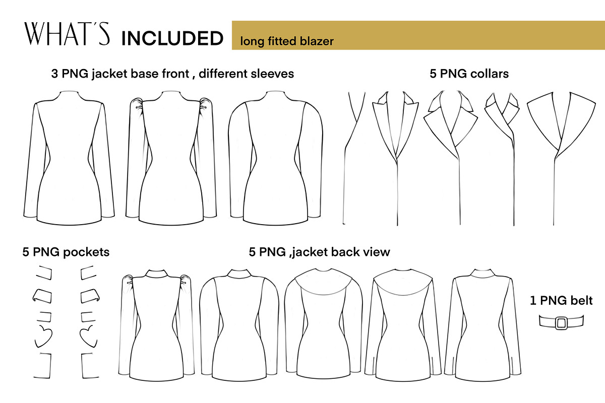 Blazer Constructor - Mix & Match set, an Object Graphic by designs.svkl (Photo 5 of 11)