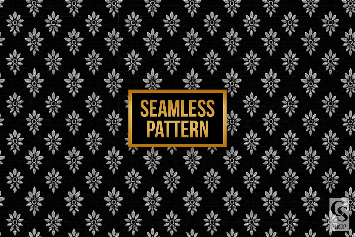 Silver Black Embroidery Patterns, a Pattern Graphic by Creative Store (Photo 4 of 5)