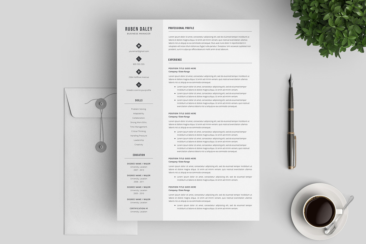 CV Template / Modern Resume Template, a Resume Template by SalientResume (Photo 2 of 5)