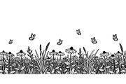 Floral Grass Border Silhouette Bundl, an Illustration by Amazin_art (Thumbnail 27 of 51)