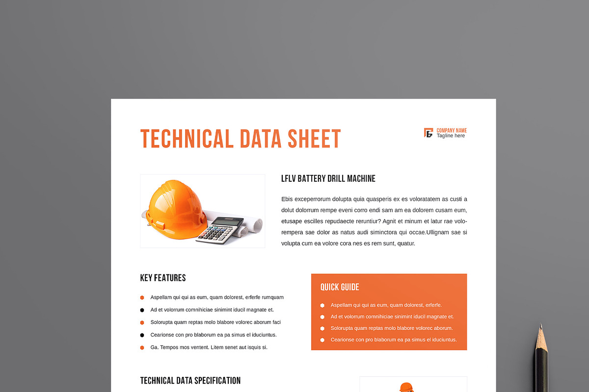 Technical Data Sheet Template Layout