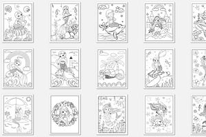 200 Vector Mermaid Coloring Pages