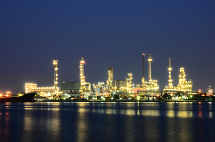 Oil refinery plant at twilight stock photo containing fuel and chemistry, an Industrial Photo by WindWalker
