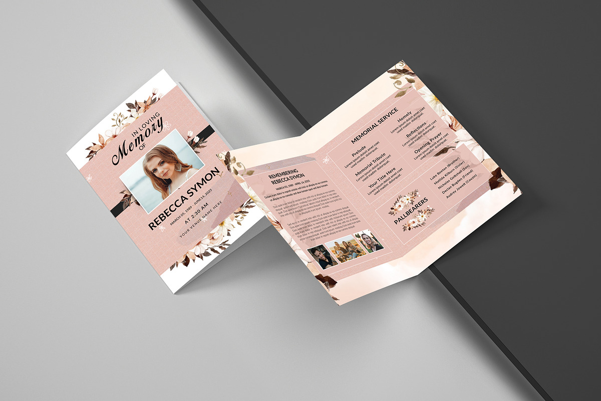 Funeral Program And Prayer Card, a Brochure Template by crazyOWL (Photo 5 of 6)