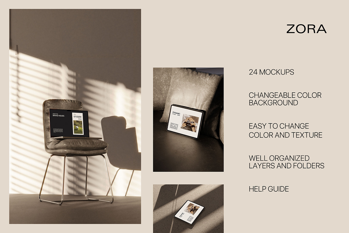 ZORA - Aesthetic Mockup Bundle, a Device Mockup by Creavora (Photo 9 of 11)