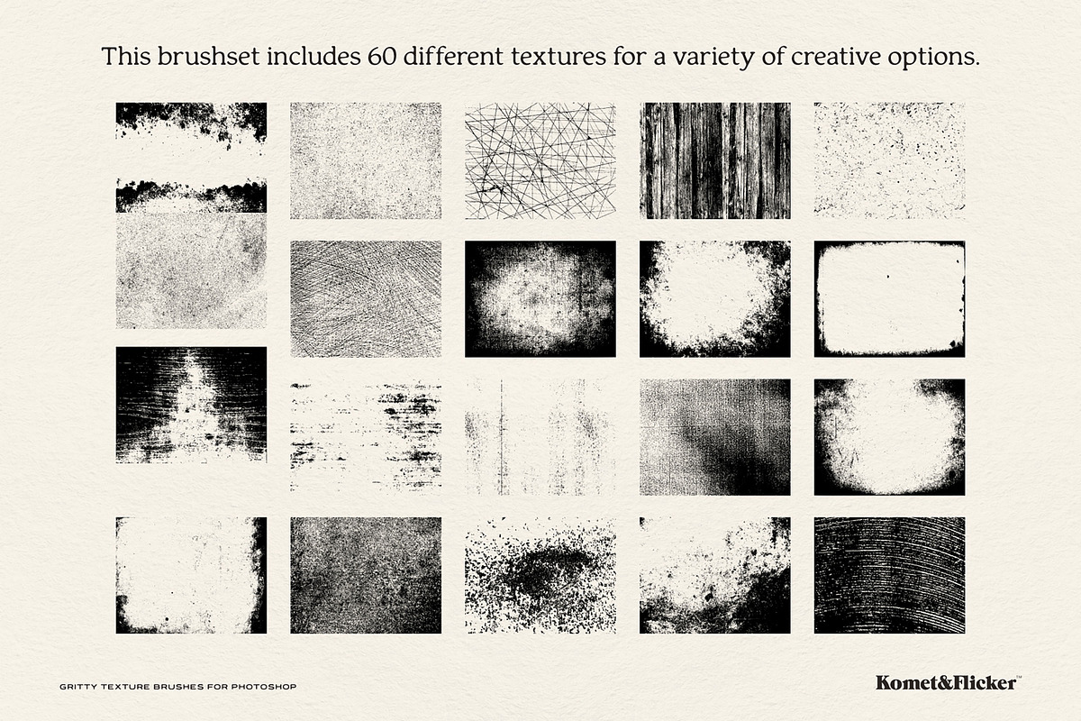 Gritty Texture Brushes for Photoshop, a Brush Add-On by Komet & Flicker (Photo 12 of 14)