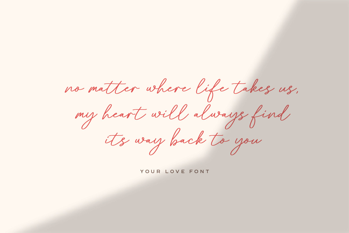 Your Love - Romantic Wedding Font, a Script Font by Typebae (Photo 5 of 8)