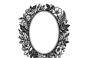 50 Elegant Floral Oval Mirror Frame, a Decorative Illustration by Amazin_art (Thumbnail 27 of 34)