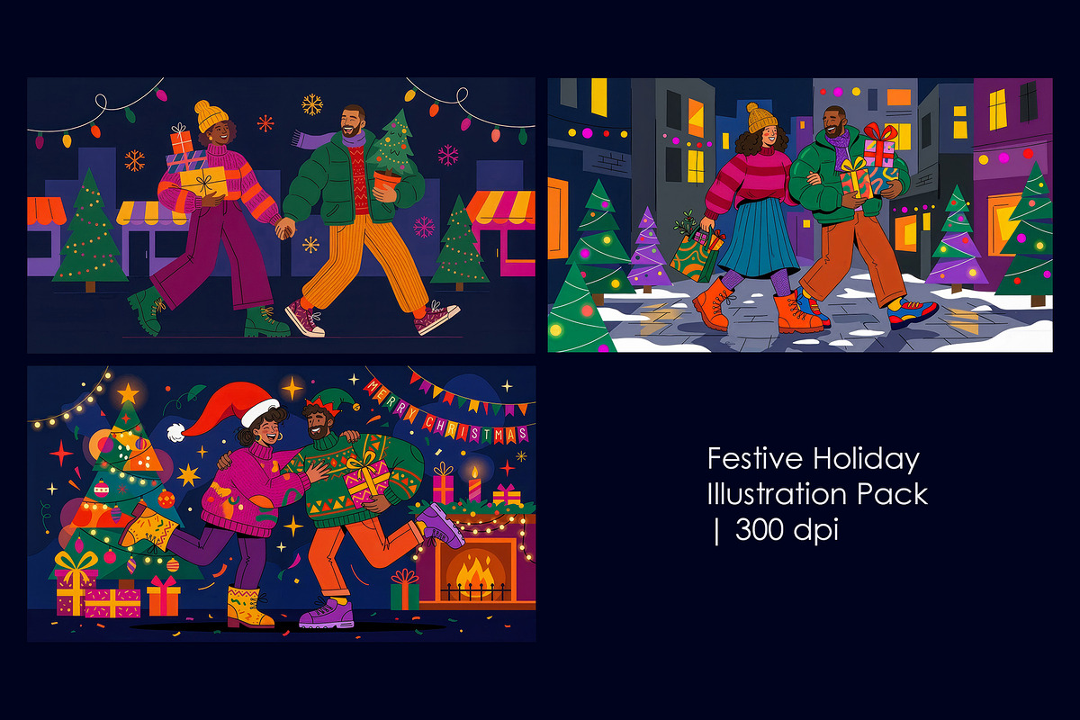 Festive Holiday, a Seasonal Illustration by StockVerse Creative (Photo 1 of 4)
