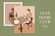 Stay Home Club Abstract Posters, a Decorative Illustration by Miracles Everywhere (Thumbnail 1 of 5)
