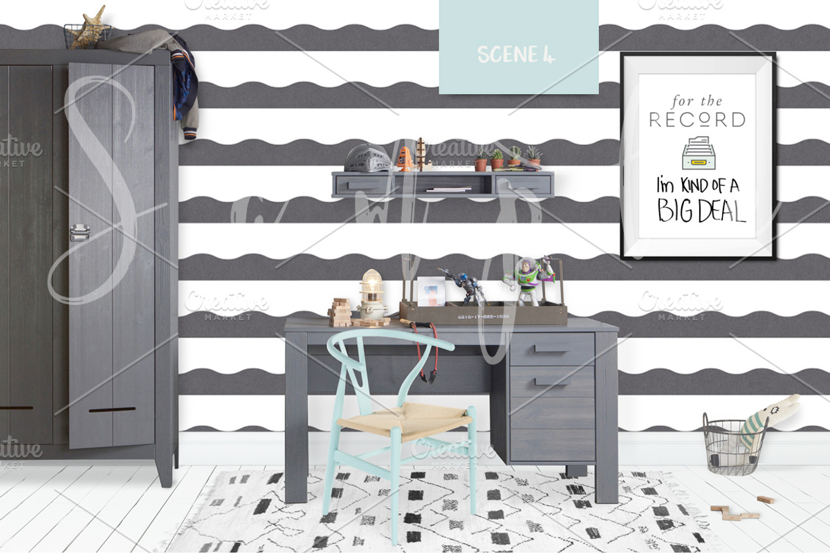 Kids Room Wall/Frame Mock Up 4, a Print Template by Whimsicality (Photo 3 of 6)