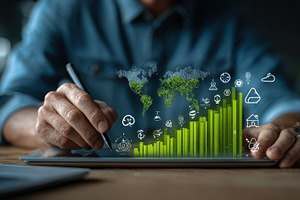 Green Global Growth Data Analytics T, a Photo by Pixeness Studio
