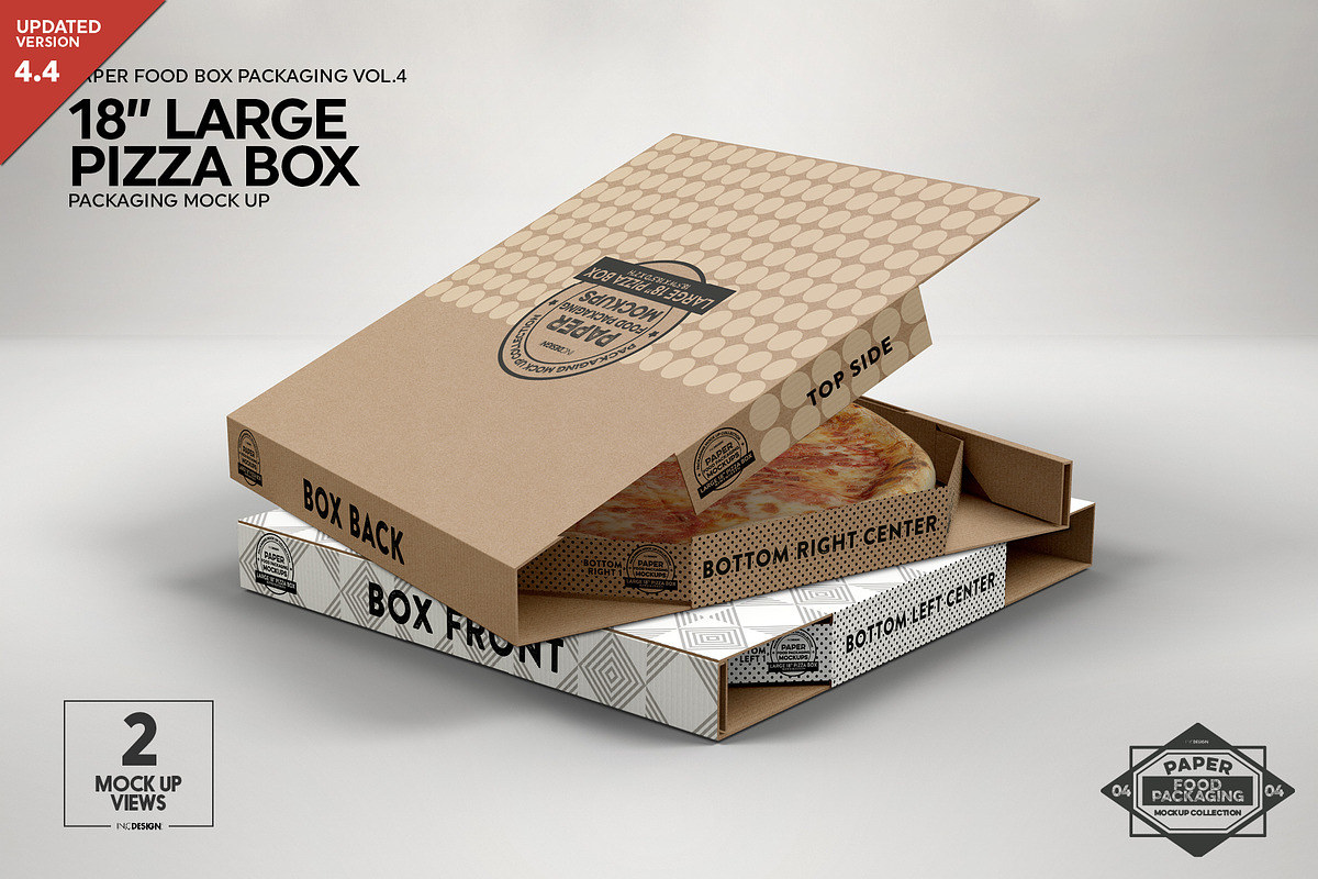 Large 18 Pizza Box Packaging Mockup, a Packaging Mockup by INCDesign (Photo 1 of 7)