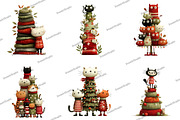 Knitted Cat Christmas Tree Clipart, an Illustration by DreamArtGraphic (Thumbnail 4 of 5)