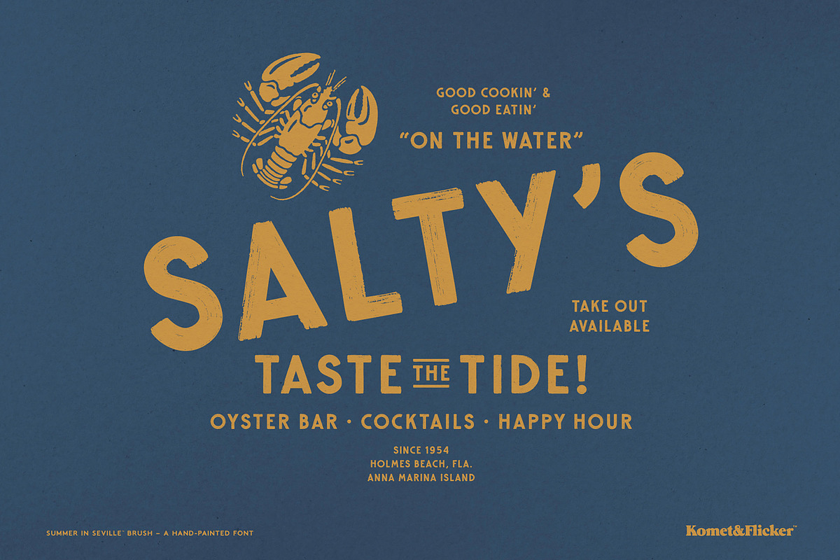 Summer in Seville Brush, a Sans Serif Font by Komet & Flicker (Photo 8 of 15)