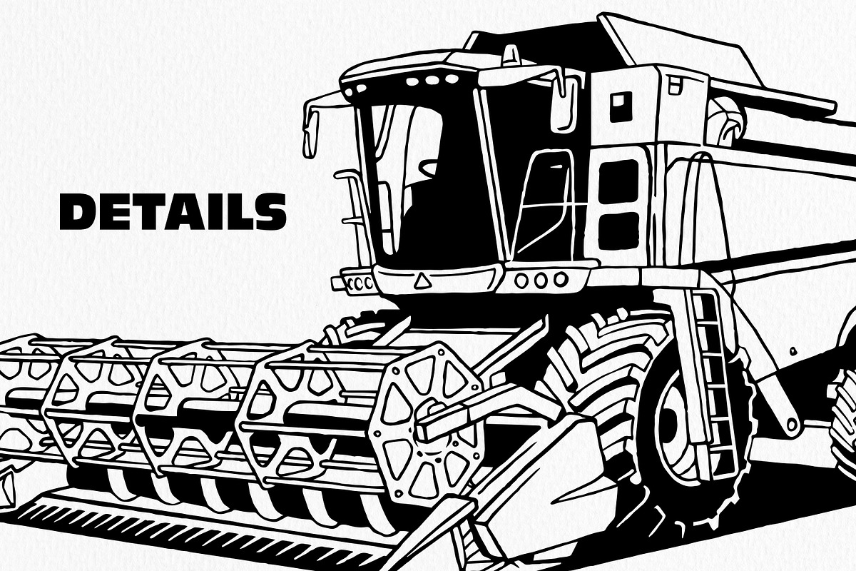 Heavy Vehicle Hand-Drawn Vector, a Transportation Illustration by Tekuni (Photo 4 of 9)