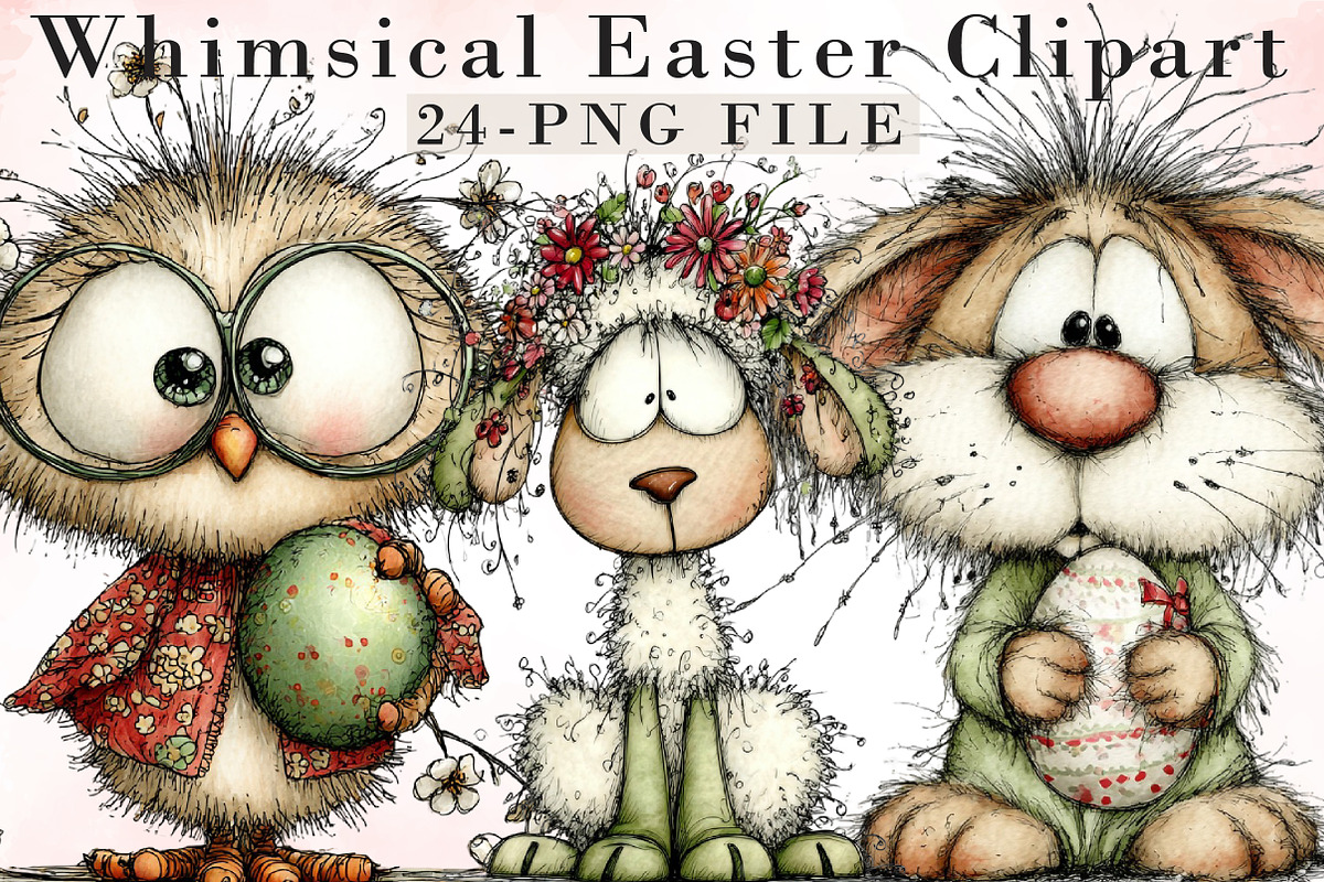 Whimsical Easter Clipart, an Illustration by Libby Wishes (Photo 1 of 7)