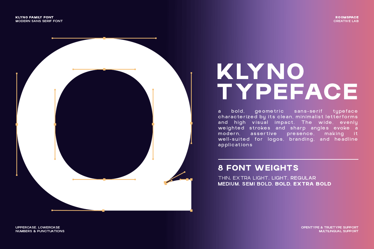 Klyno – A Modern Geometric Font Sans, a Sans Serif Font by roomspace creative lab (Photo 5 of 11)