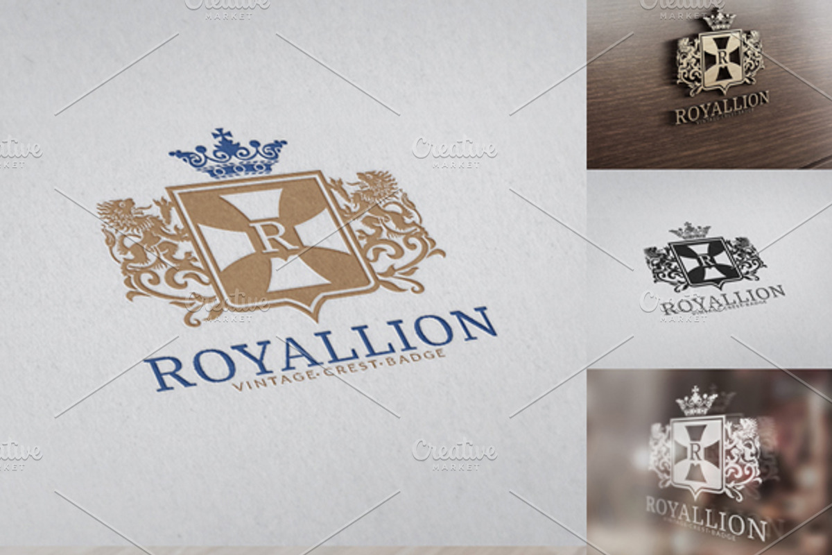 Royal Lion Crest Badge, a Branding & Logo Template by Kayytechin Shop