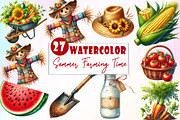 Summer Farming Time Clipart PNG, an Illustration by Watercolor design (Thumbnail 1 of 5)