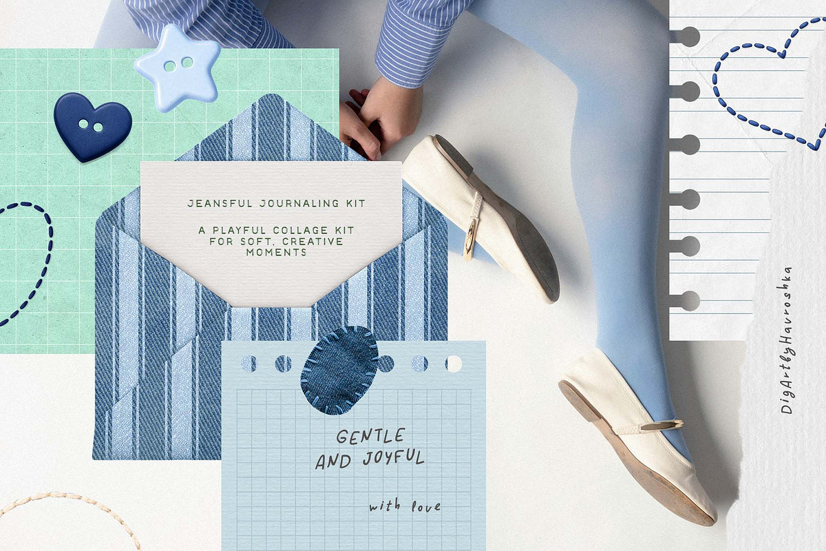 Jeansful Journaling Kit, an Object Graphic by DigARTbyHavroshka (Photo 14 of 14)