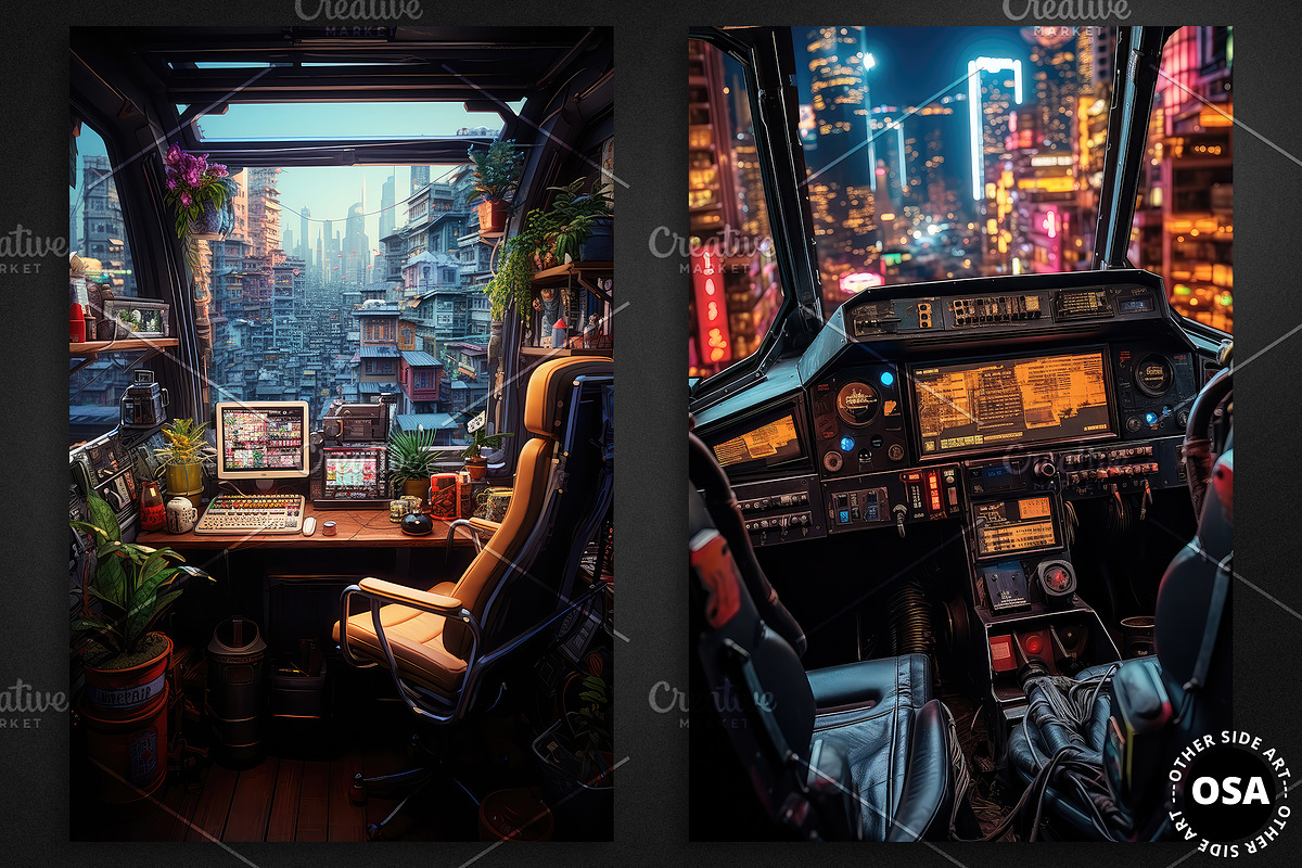 Cyberpunk Vehicle Interior Poster, a Background Graphic by Other Side Art (Photo 4 of 5)