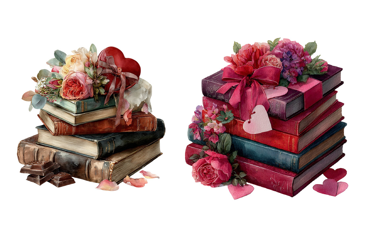 Valentine Books Sublimation Clipart, an Illustration by Designworld (Photo 5 of 5)