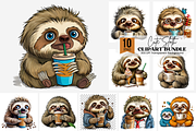 Male Sloth with Coffee Cup PNG, a Graphic by Clipart Bloom (Thumbnail 1 of 11)