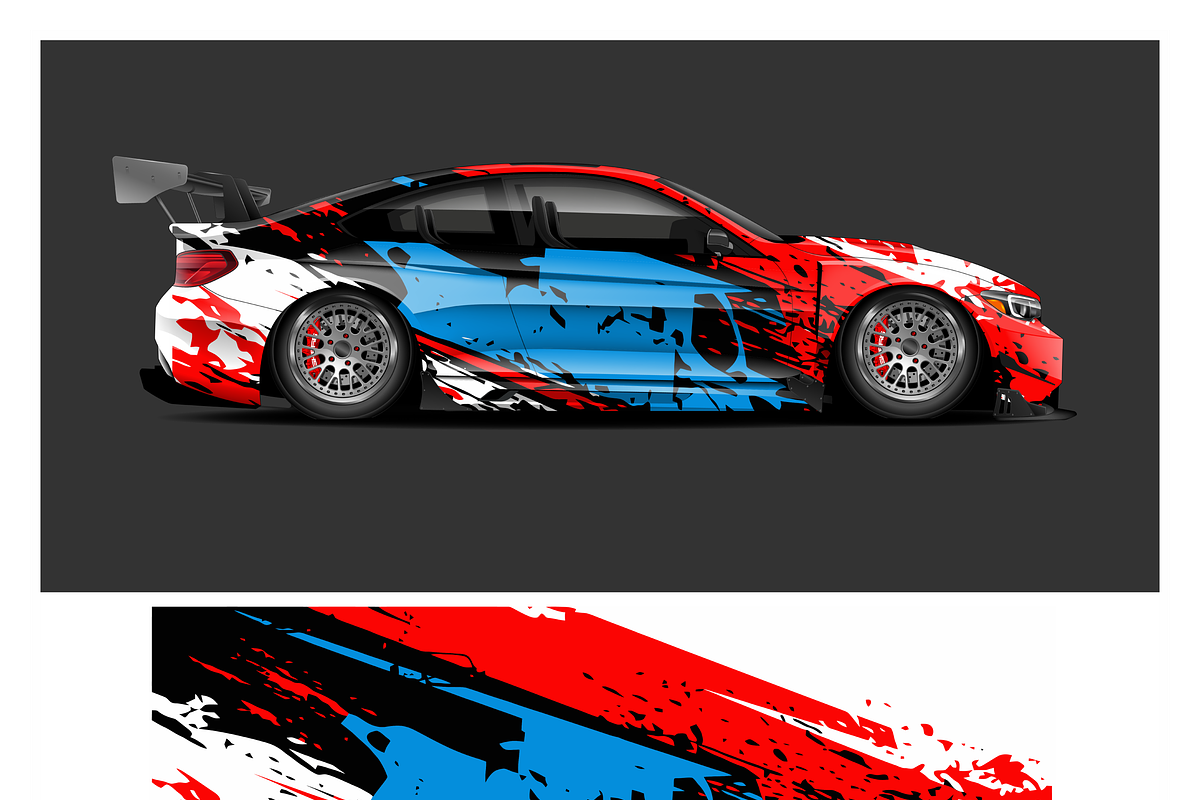 Dynamic Race Car Wrap Design, a Transportation Illustration by CarWrap design (Photo 3 of 4)