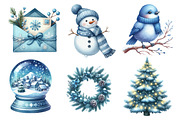 Blue Christmas Clipart Sublimation, an Illustration by Designworld (Thumbnail 4 of 6)