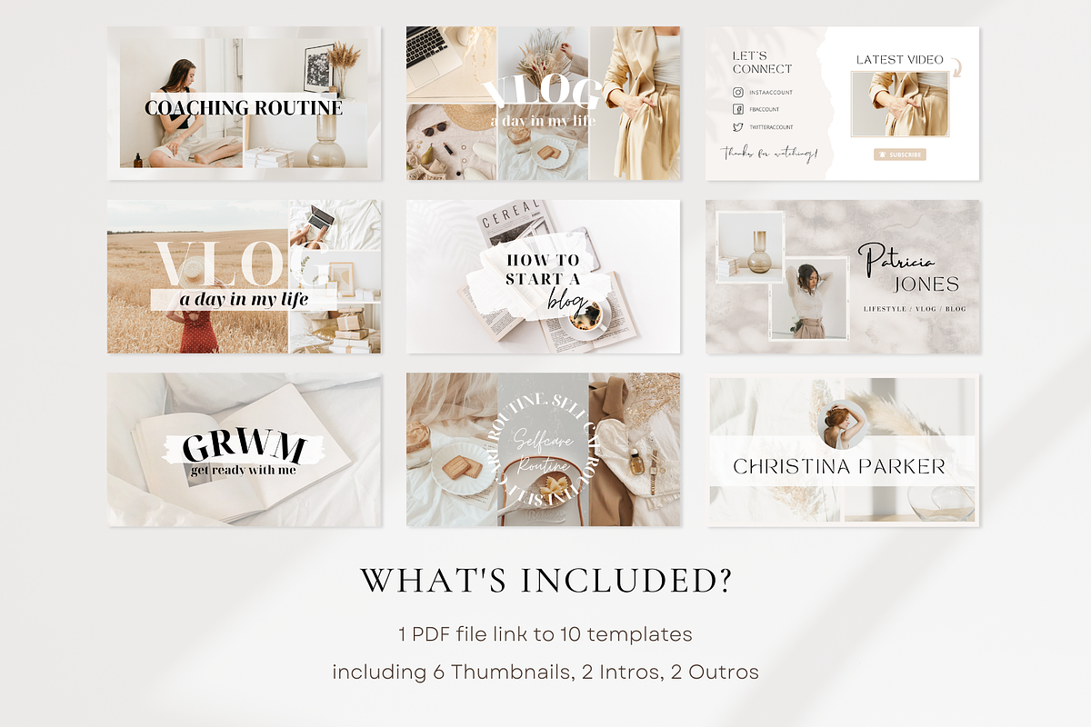 Beige YouTube Branding Kit, a Social Media Template by ShopRShop (Photo 2 of 7)
