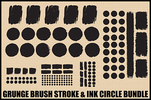 Grunge Ink Circle & Brush Pack, an Illustration by Designer_Momina