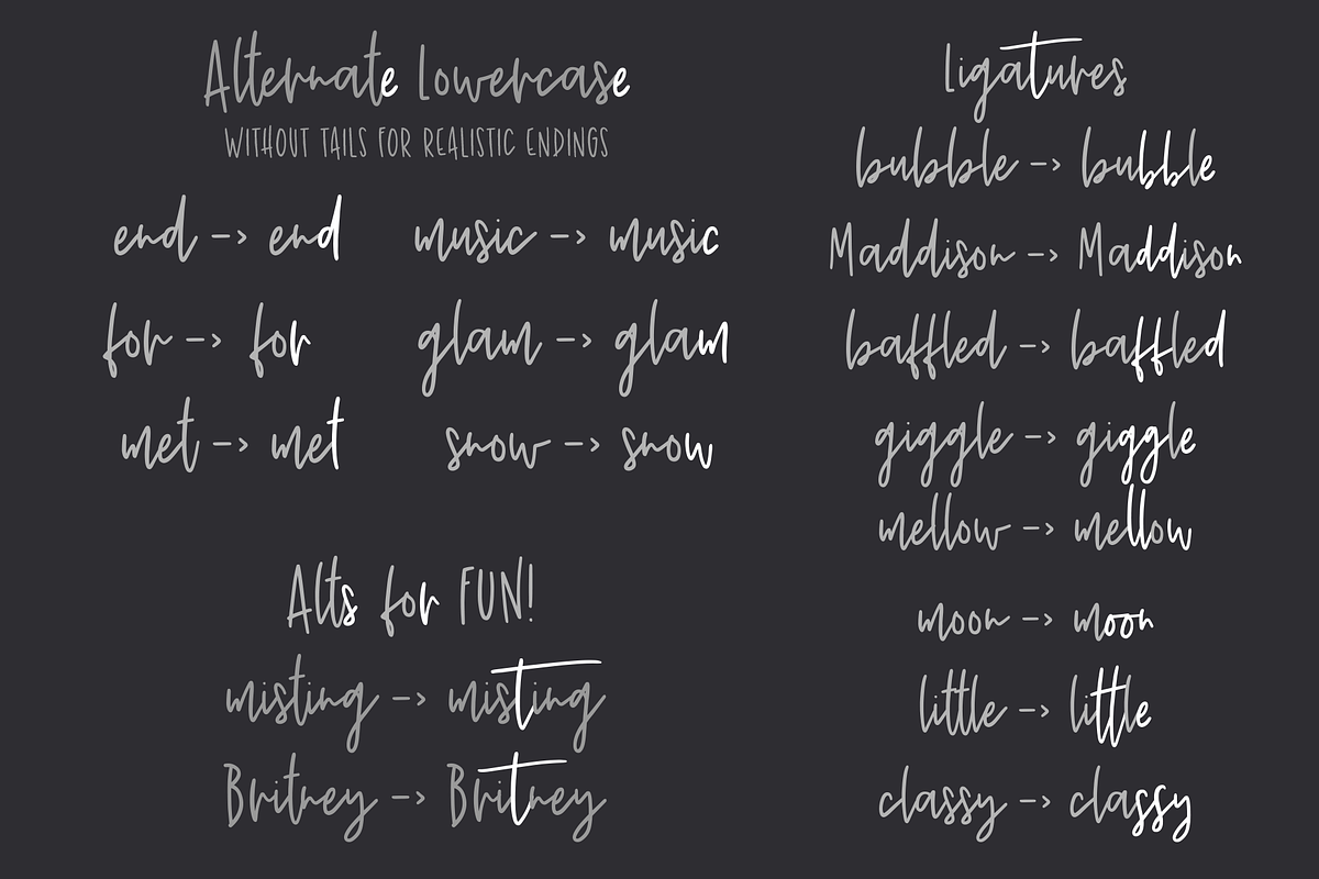 Shoelace Scrawl, a handwriting font preview 5
