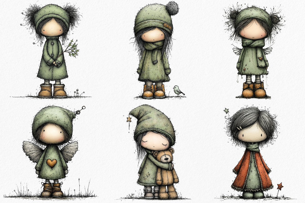 Whimsical Christmas Doll Clipart, an Icon by Canvas Craft (Photo 3 of 7)