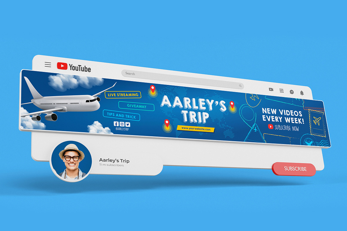 Travel Youtube Cover, a Social Media Template by Aarley Kaiven (Photo 2 of 3)