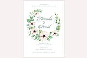 Floral Wreath Wedding Invite Package, an Invitation Template by BF Studios (Thumbnail 3 of 5)