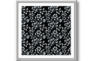 Flower pattern. Seamless black and, a Pattern Graphic by RODINA (Thumbnail 3 of 3)