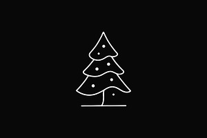 Minimal Line Art Christmas Tree, a Branding & Logo Template by Vectorium Studio