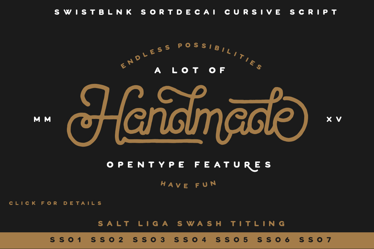 Sortdecai Cursive Script and Bonus, a Script Font by Swistblnk Std. (Photo 2 of 5)