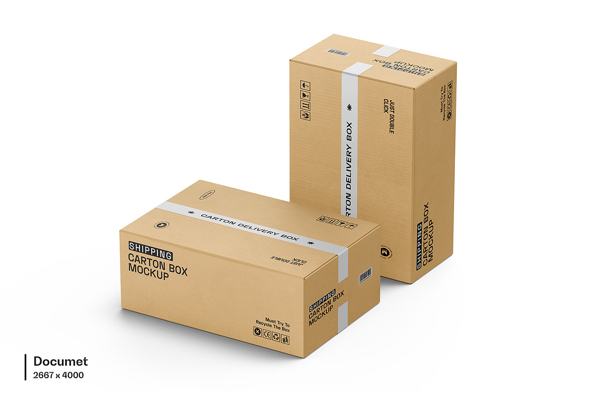 Cardboard Box with Tape Mockup, a Packaging Mockup by RamStudio2 (Photo 2 of 16)