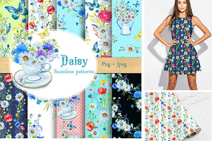 Daisy Patterns Seamless Floral Paper