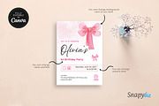 Pink Bow Birthday Invitation Canva, an Invitation Template by Snapybiz (Thumbnail 6 of 10)