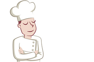 Portrait of a smiling young chef, a Work Illustration by javi.ruiz