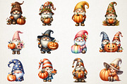 Gnome Holding Pumpkin Clipart, an Illustration by RobertsArt (Thumbnail 5 of 7)